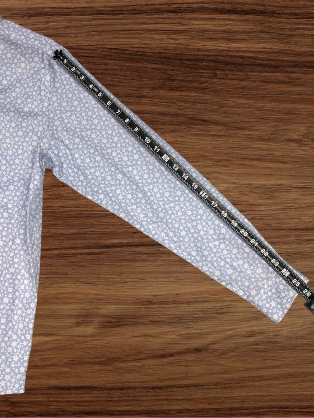 Au Noir Men’s Long Sleeve Light Blue Floral Dress Shirt. Size 3/Medium - Picture 8 of 12